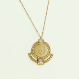 Stainless Steel Necklaces Round With Crystals/Zirconias Arabic Islam Muslim  Good Quality No Change Color For Women Girls AS241102001