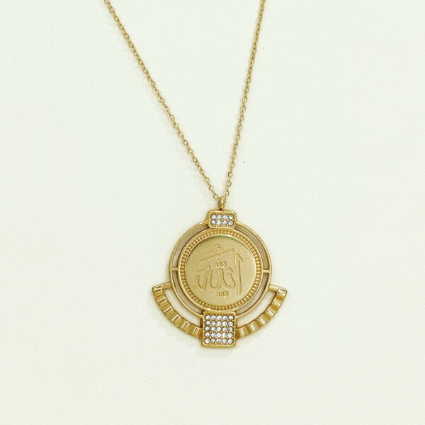 Stainless Steel Necklaces Round With Crystals/Zirconias Arabic Islam Muslim  Good Quality No Change Color For Women Girls AS241102001