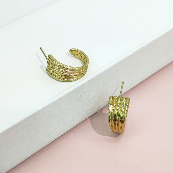 Stainless Steel Earrings Wide-Bodied Bark Pattern Good Quality No Change Color For Women Girls BS24110122