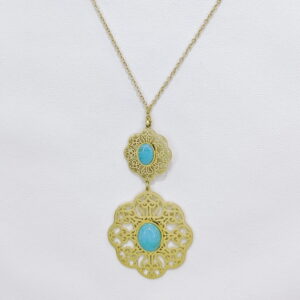 Stainless Steel Necklaces  Flower Shape Hollowed With Stone Arabic Islam Muslim  Good Quality No Change Color For Women Girls AS241211017