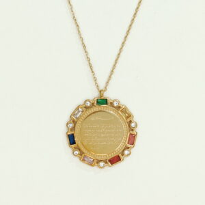 Stainless Steel Necklaces Round With Zirconia Arabic Islam Muslim  Good Quality No Change Color For Women Girls AS241102003