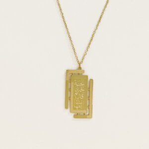 Stainless Steel Necklaces Rectangle Arabic Islam Muslim  Good Quality No Change Color For Women Girls AS241102005