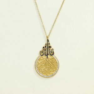 Stainless Steel Necklaces Round With Character Arabic Islam Muslim  Good Quality No Change Color For Women Girls AS241102019