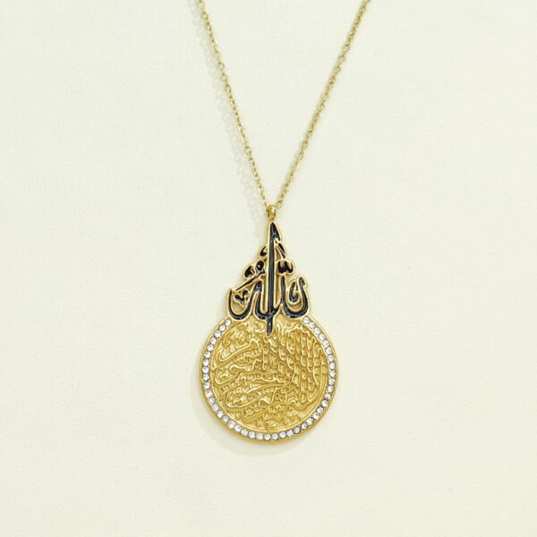 Stainless Steel Necklaces Round With Character Arabic Islam Muslim  Good Quality No Change Color For Women Girls AS241102019