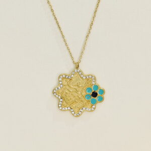 Stainless Steel Necklaces Geometric With Flower Arabic Islam Muslim  Good Quality No Change Color For Women Girls AS241102020