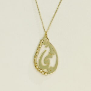 Stainless Steel Necklaces Water Drop Openwork Arabic Islam Muslim  Good Quality No Change Color For Women Girls AS241102028