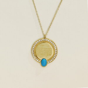 Stainless Steel Necklaces Round With Stone Arabic Islam Muslim  Good Quality No Change Color For Women Girls AS241102030