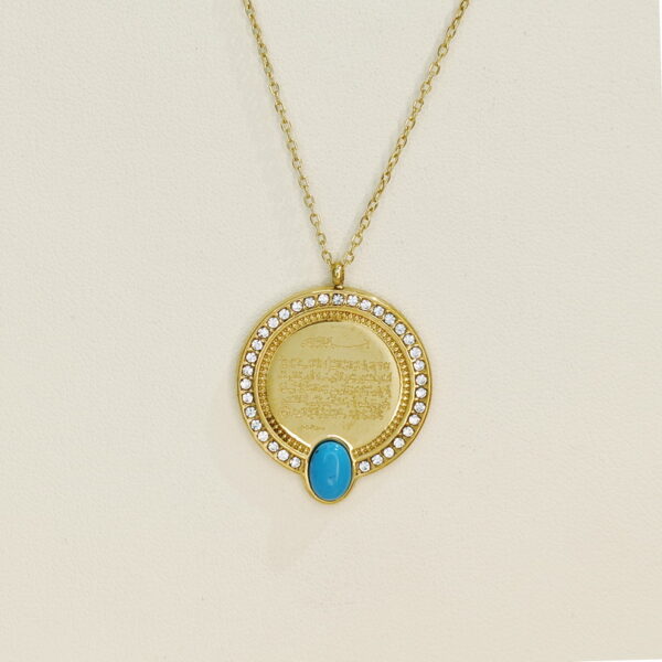 Stainless Steel Necklaces Round With Stone Arabic Islam Muslim  Good Quality No Change Color For Women Girls AS241102030