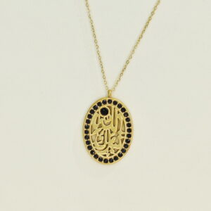 Stainless Steel Necklaces Oval Teardrop Openwork Arabic Islam Muslim Good Quality No Change Color For Women Girls AS241102032