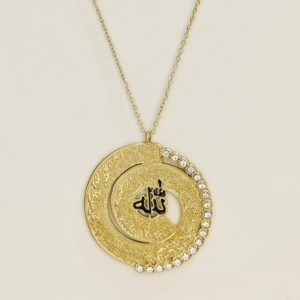 Stainless Steel Necklaces Hollowed Out Round Arabic Islam Muslim Good Quality No Change Color For Women Girls AS241102042