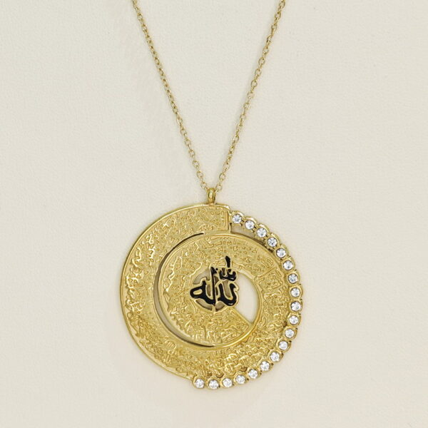 Stainless Steel Necklaces Hollowed Out Round Arabic Islam Muslim  Good Quality No Change Color For Women Girls AS241102042