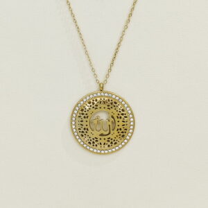 Stainless Steel Necklaces Openwork Round Arabic Islam Muslim Good Quality No Change Color For Women Girls AS241102044