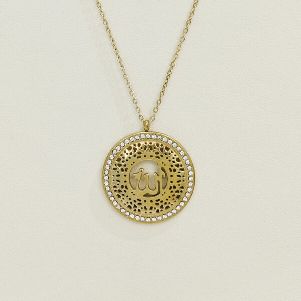 Stainless Steel Necklaces Openwork Round Arabic Islam Muslim  Good Quality No Change Color For Women Girls AS241102044