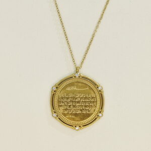 Stainless Steel Necklaces Round With Characters Arabic Islam Muslim  Good Quality No Change Color For Women Girls AS241102046