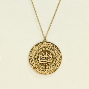 Stainless Steel Necklaces Round With Characters Arabic Islam Muslim  Good Quality No Change Color For Women Girls AS241102048