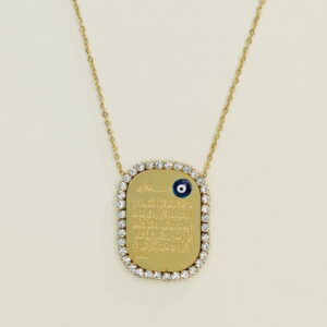 Stainless Steel Necklaces Rectangular Devil'S Eye Arabic Islam Muslim Good Quality No Change Color For Women Girls AS241102052