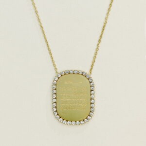 Stainless Steel Necklaces Rectangular Characters Arabic Islam Muslim Good Quality No Change Color For Women Girls AS241102053