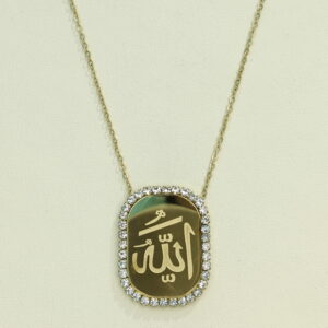 Stainless Steel Necklaces Rectangular Characters Arabic Islam Muslim Good Quality No Change Color For Women Girls AS241102054