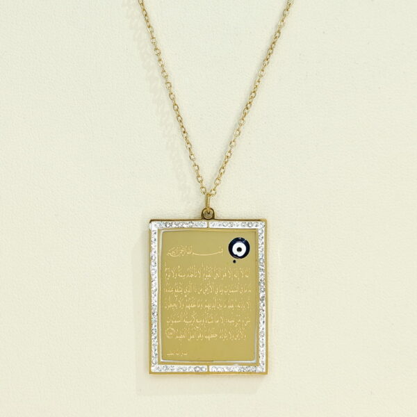 Stainless Steel Necklaces Rectangular Devil'S Eye Arabic Islam Muslim  Good Quality No Change Color For Women Girls AS241102055