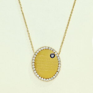 Stainless Steel Necklaces Oval Devil'S Eye Arabic Islam Muslim Good Quality No Change Color For Women Girls AS241102056