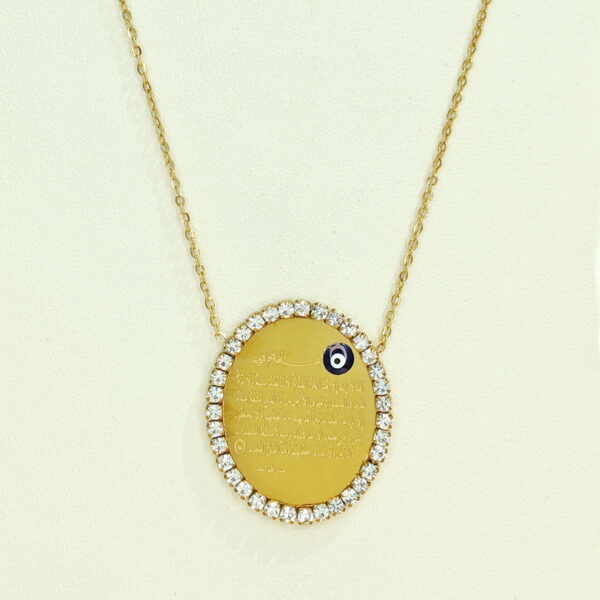 Stainless Steel Necklaces Oval Devil'S Eye Arabic Islam Muslim  Good Quality No Change Color For Women Girls AS241102056
