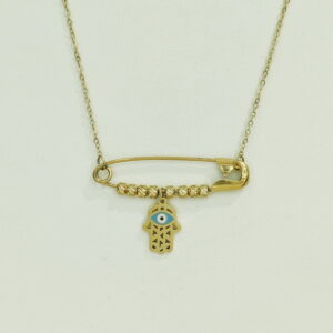 Stainless Steel Necklaces Palm Pin Devil'S Eye Arabic Islam Muslim Good Quality No Change Color For Women Girls AS241106010