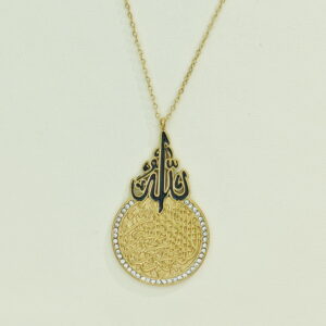 Stainless Steel Necklaces Vintage Round Plaque Arabic Islam Muslim Good Quality No Change Color For Women Girls AS241106012