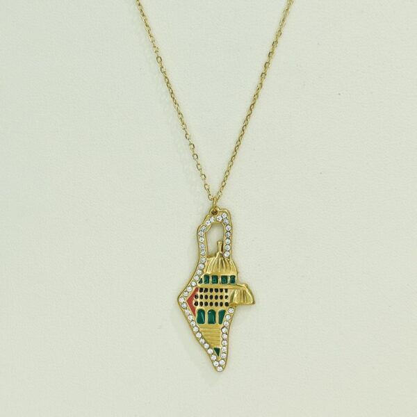 Stainless Steel Necklaces  Map Of Palestine Mosques Arabic Islam Muslim  Good Quality No Change Color For Women Girls AS241106019