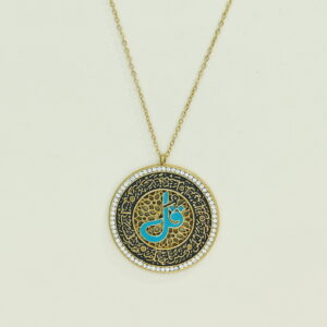 Stainless Steel Necklaces Round With Veined Arabic Islam Muslim Good Quality No Change Color For Women Girls AS241106020
