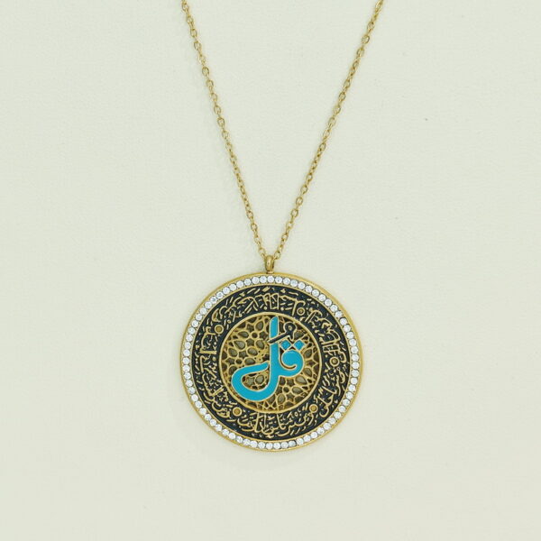 Stainless Steel Necklaces  Round With Veined Arabic Islam Muslim  Good Quality No Change Color For Women Girls AS241106020