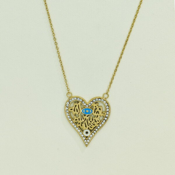 Stainless Steel Necklaces  Heart Love Openwork Arabic Islam Muslim  Good Quality No Change Color For Women Girls AS241106022