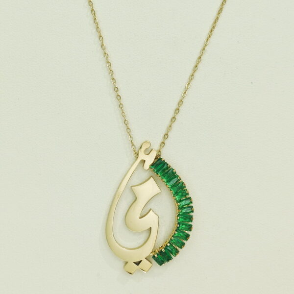 Stainless Steel Necklaces  Geometric Emerald Color Arabic Islam Muslim  Good Quality No Change Color For Women Girls AS241106028