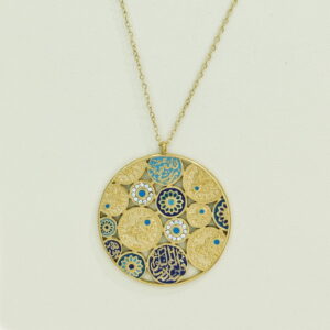 Stainless Steel Necklaces Dentin Round Letters Arabic Islam Muslim Good Quality No Change Color For Women Girls AS241106031