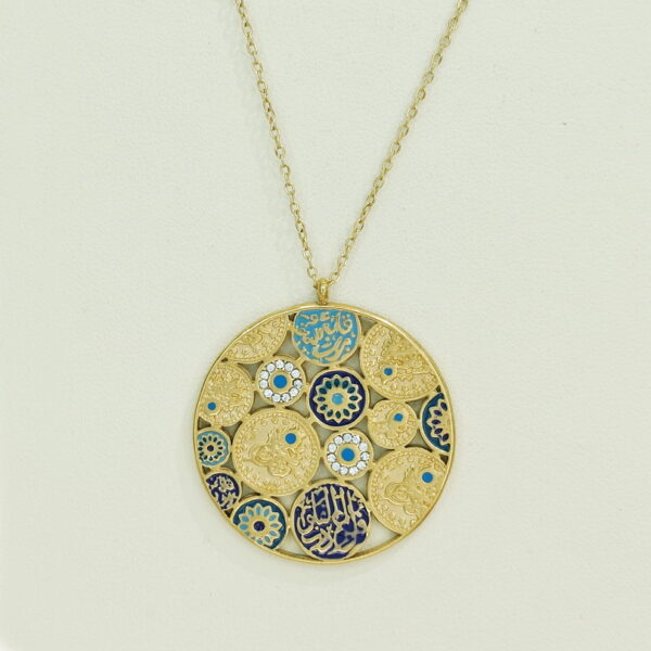 Stainless Steel Necklaces  Dentin Round Letters Arabic Islam Muslim  Good Quality No Change Color For Women Girls AS241106031