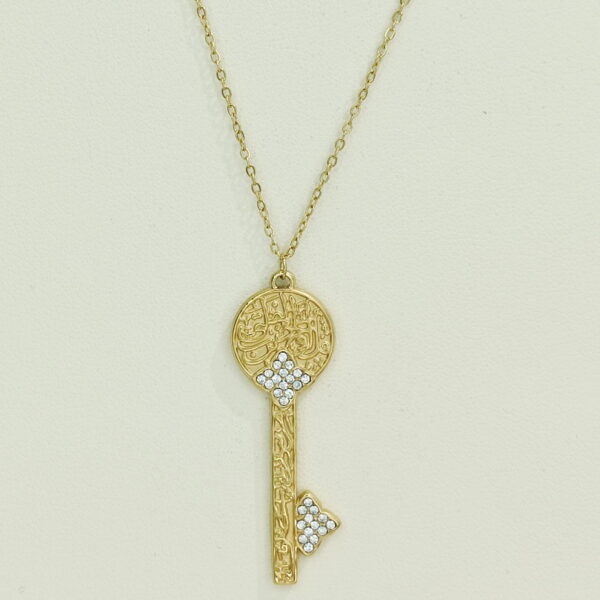 Stainless Steel Necklaces  Textured Key Arabic Islam Muslim  Good Quality No Change Color For Women Girls AS241106034