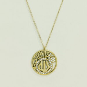 Stainless Steel Necklaces Crystals/Zirconia Openwork Arabic Islam Muslim Good Quality No Change Color For Women Girls AS241106039