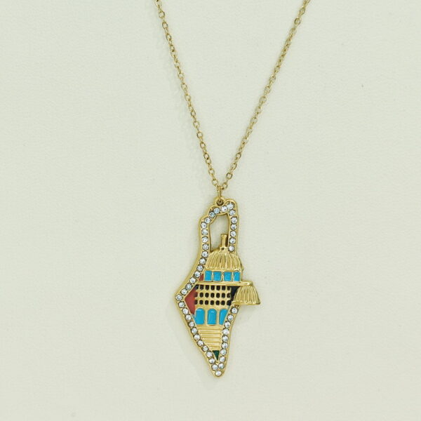 Stainless Steel Necklaces  Map Of Israeli Arabic Islam Muslim  Good Quality No Change Color For Women Girls AS241106042