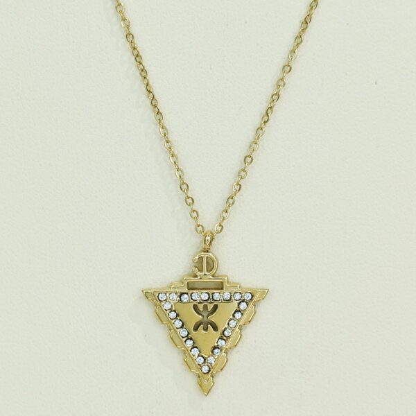 Stainless Steel Necklaces  Triangle Crystals/Zirconias Arabic Islam Muslim  Good Quality No Change Color For Women Girls AS241106046