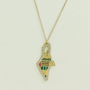 Stainless Steel Necklaces  Palestinian Flag Map Arabic Islam Muslim  Good Quality No Change Color For Women Girls AS241106055