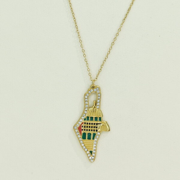Stainless Steel Necklaces  Palestinian Flag Map Arabic Islam Muslim  Good Quality No Change Color For Women Girls AS241106055