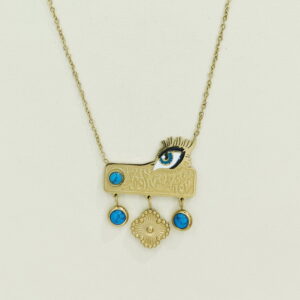 Stainless Steel Necklaces Geometric Eyelashes Arabic Islam Muslim Good Quality No Change Color For Women Girls AS241106059