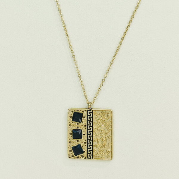 Stainless Steel Necklaces  Rectangle With Crystals/Zirconias Arabic Islam Muslim  Good Quality No Change Color For Women Girls AS241106062