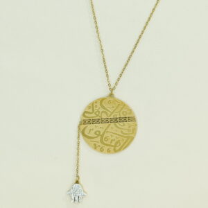 Stainless Steel Necklaces  Round With Palm Arabic Islam Muslim  Good Quality No Change Color For Women Girls AS241106063