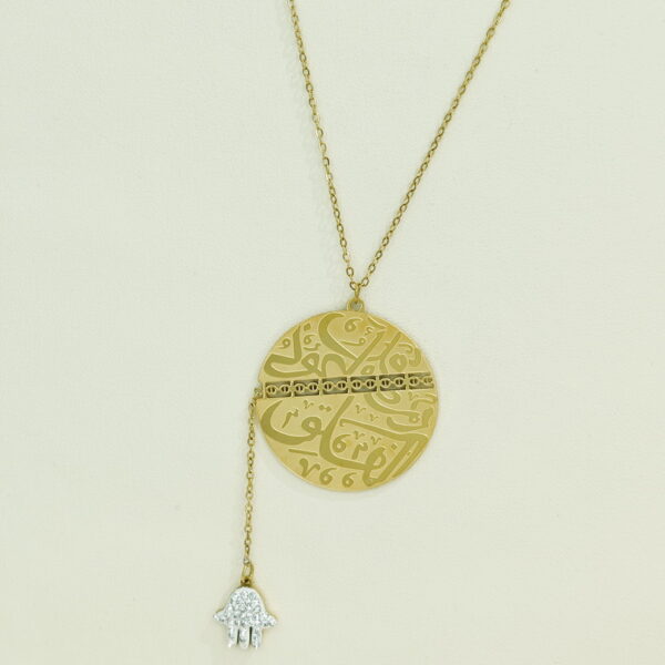 Stainless Steel Necklaces  Round With Palm Arabic Islam Muslim  Good Quality No Change Color For Women Girls AS241106063