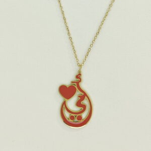 Stainless Steel Necklaces  Geometric Red Love Heart Arabic Islam Muslim  Good Quality No Change Color For Women Girls AS241106076