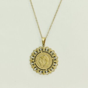 Stainless Steel Necklaces  Round With Avatar Arabic Islam Muslim  Good Quality No Change Color For Women Girls AS241106091