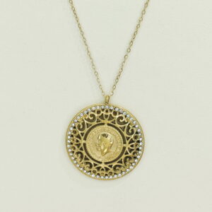 Stainless Steel Necklaces  Round With Avatar Openwork Arabic Islam Muslim  Good Quality No Change Color For Women Girls AS241106093