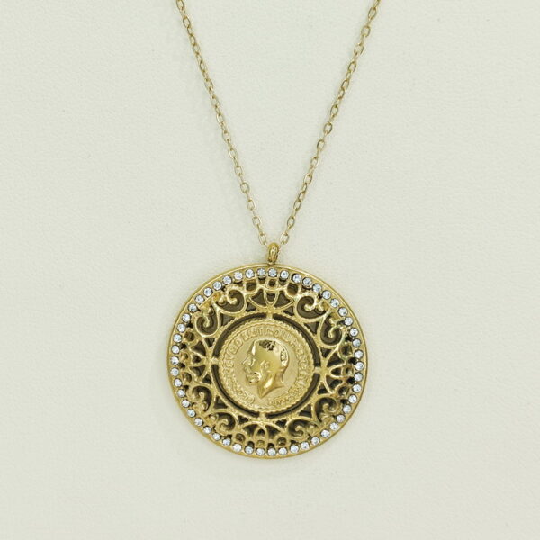 Stainless Steel Necklaces  Round With Avatar Openwork Arabic Islam Muslim  Good Quality No Change Color For Women Girls AS241106093