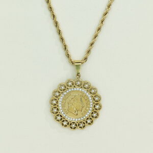 Stainless Steel Necklaces  Round With Avatar Arabic Islam Muslim  Good Quality No Change Color For Women Girls AS241106097