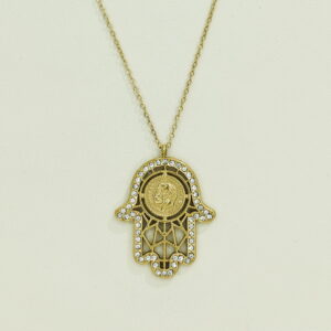 Stainless Steel Necklaces  Hallowed Palm Arabic Islam Muslim  Good Quality No Change Color For Women Girls AS241108002